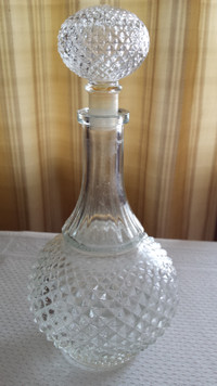 Vintage Glass Decanter  and Stopper for spirits