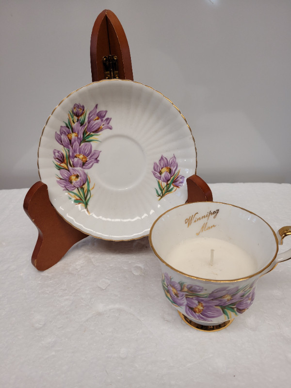 Vintage Footed Bone China Tea Cup Candle in Arts & Collectibles in Dartmouth