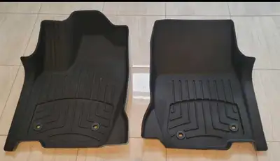First row, driver and passenger, WeatherTech mats for 2024+ Toyota Land Cruiser. Gently Used. In Exc...