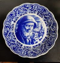 DELFT FISHERMAN WITH PIPE PLATTER PLATE