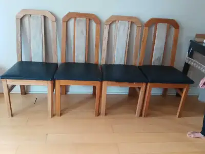  4 Wooden Dining Chairs for Sale – $60 for All 4, View more