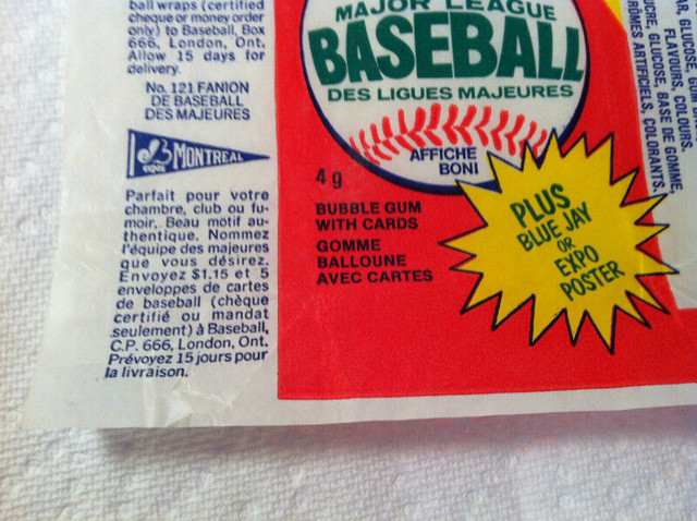 1982 O-Pee-Chee Wax Baseball Wrappers in Arts & Collectibles in City of Toronto - Image 3