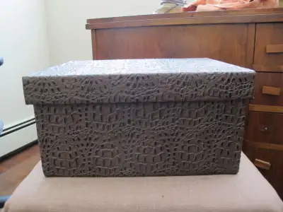 Beautiful Covered Box in excellent condition. Designer quality with so many uses! The covering is a...