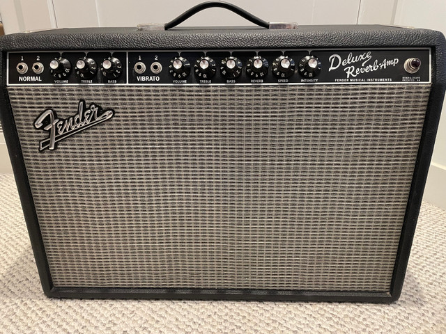 Fender ’65 Deluxe Reverb Reissue w cover and foot switch in Amps & Pedals in City of Toronto