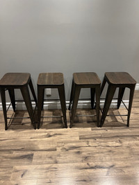 Rustic Bar stools (gun metal) - set of 4