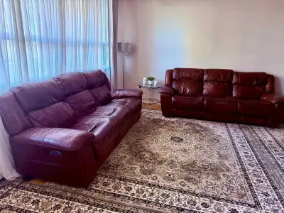 Ised Brown Leather Reclining Sofa Set (3+3), View more