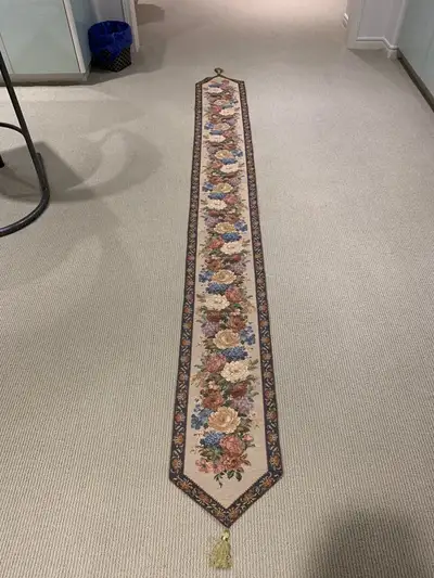 Rare 9 Foot Long Table Runner 12” Wide.