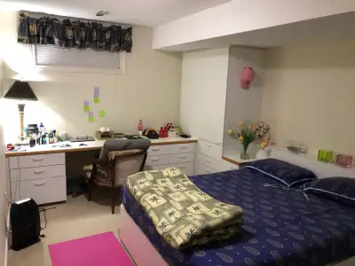 URGENT Room for Rent Fully furnished private master bedroom with parking and shared kitchen+bathroom...