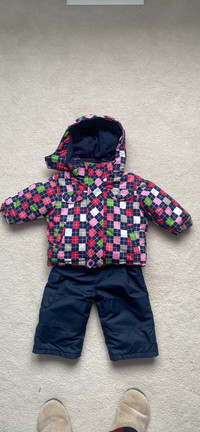 Gusti baby girls winter jacket 12 months w/ snow pants 12-18 m
