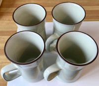 Four (4) DENBY Summit Celadon Vintage Stoneware Coffee Mugs