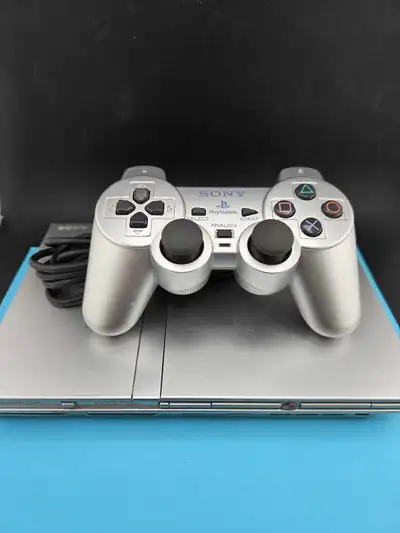 PS2 Silver Console With Controller, View more