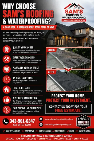 Ottawa Orleans Roofing 343 961 6347, View more