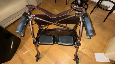 Lightweight Rollator Walker with Seat, Brakes & Storage Basket, View more