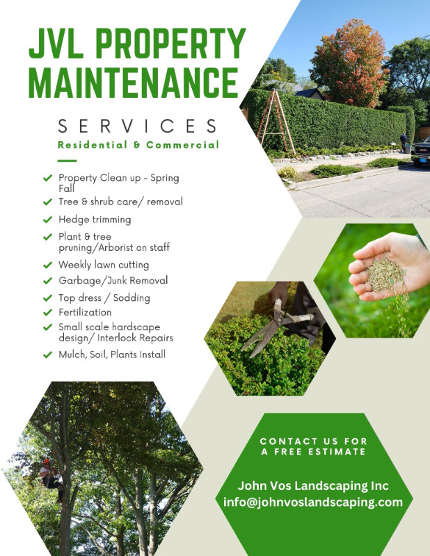 Landscaping Property Maintenance Spring Clean ups Lawn Care in Lawn, Tree Maintenance & Eavestrough in Oshawa / Durham Region - Image 2