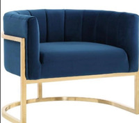 NEW - TOV - Navy Velvet Accent Chair - Magnolia Collection 