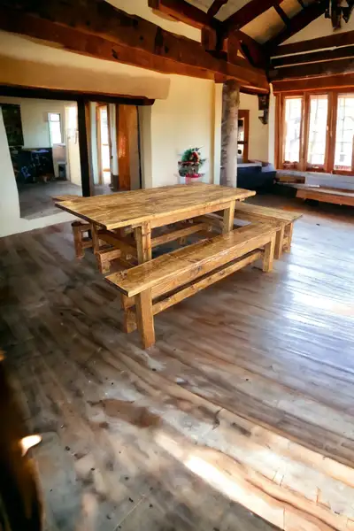 NEW! Reclaimed wood dining table with a free matching bench $850, View more