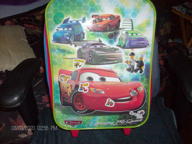 kids disney mcqueen luggage on wheels and sleeping bag in Toys & Games in City of Toronto