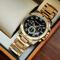 Michael Kors Men's Chronograph Gold Black Dial With Date Watch