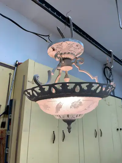 Vintage Cast Metal Ceiling Light, View more