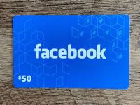 Unused Facebook $50 gift card