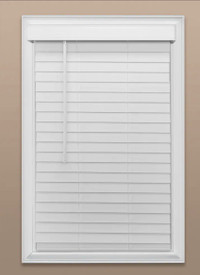 White 2” Faux Wood Blinds, Various Sizes