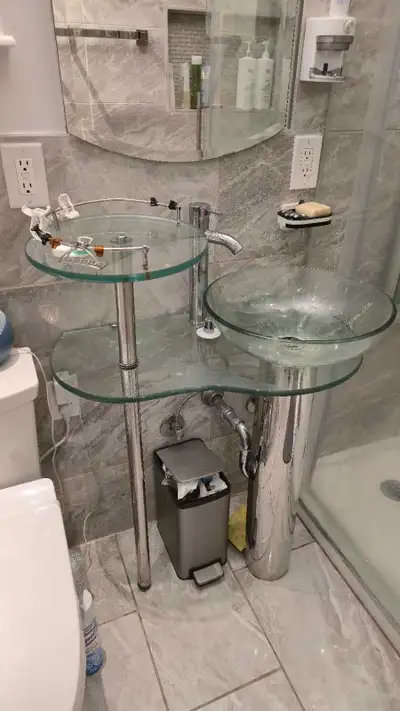 Glass Bathroom Sink Vanity, View more