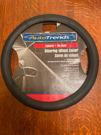Real Leather Steering Wheel Cover. Black. Never Used. $25