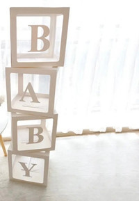 Rental: white Baby shower Boxes decoration