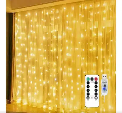 Curtain lights remote controlled (plug in) 2 feet, View more