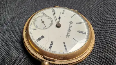 Elgin National Watch Gold Filled Pocket Watch as is Missing Front Cover Does not work Sold As is Or...