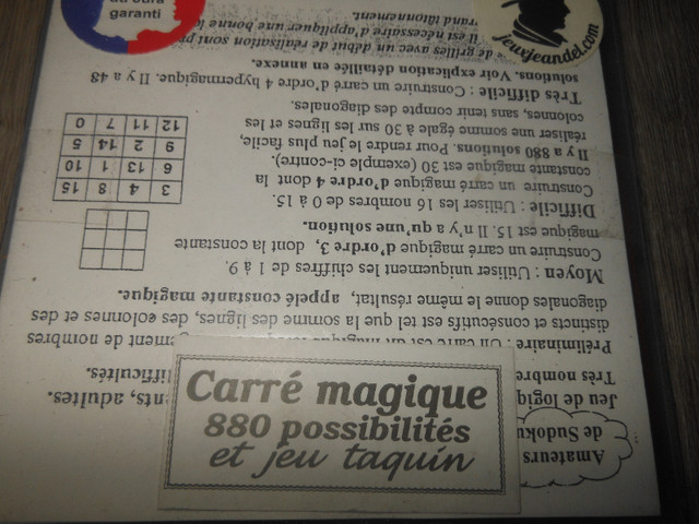 Taquin carre magique Jeu dans Jouets et jeux  à Ville de Montréal - Image 3