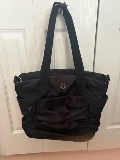 Lululemon Multi Pocket Black Tote Bag. 16X19 Inch. Laptop Zipper, View more
