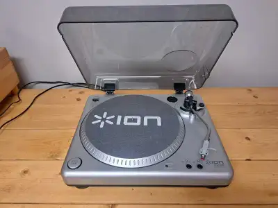 Selling an ION TTUSB10 USB turntable in good condition. It has 33 and 45 RPM settings. It also has a...