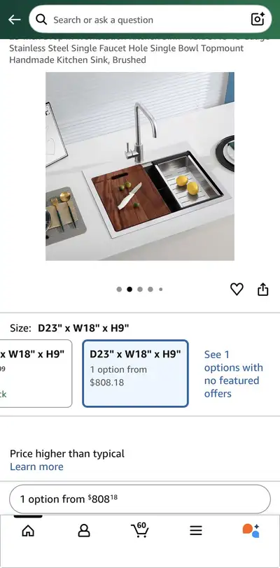 Drop in Kitchen Sink 22x18” - 18 Gauge Stainless Steel NEW, View more