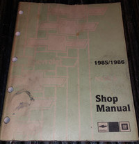 1985-86 Chevy NOVA Shop Manual