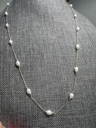 14 k pearl necklace, View more
