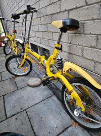 2 Fold Up Bikes - yellow 