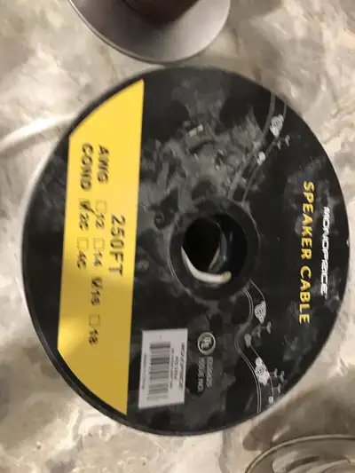 Mono price speaker cable purchased 250 ft. More than 125 feet left Price is $45 Pickup in kanata