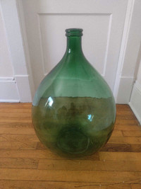 Green antique wine making bottles