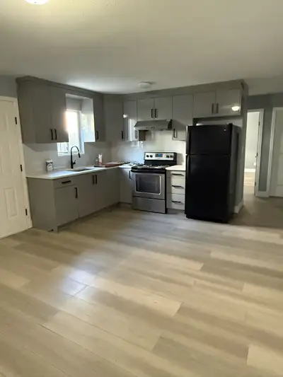 Ground level basement suite located at 68 Ave and 127A St Newly painted Suite has two bedrooms, 1 ba...