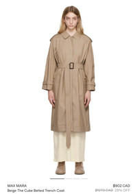 MAX MARA BEIGE The Cube Belted Trench Coat