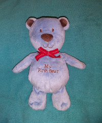 Carter's Just One Year MY FIRST BEAR Blue Teddy, Plush Lovey 10"