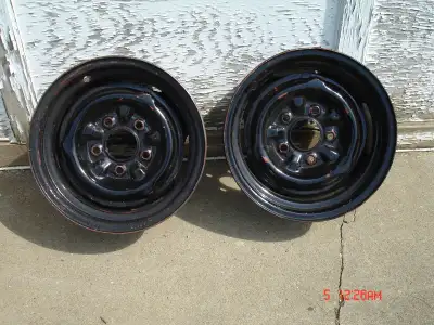 DO NOT TEXT 111 I have one matching pair of 14x6" steel wheels from a 1968 Camaro. They are both dat...