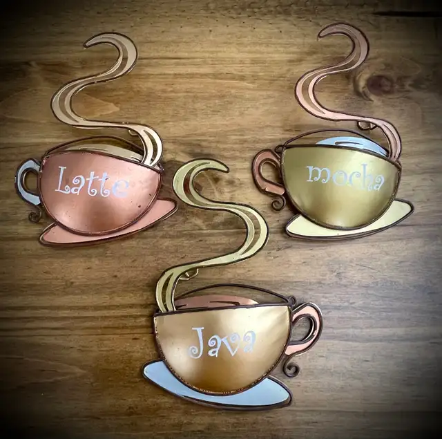 Latte • Mocha • Java Lightweight Metallic Wall Art • Coffee Bar in Home Décor & Accents in Kitchener / Waterloo - Image 6