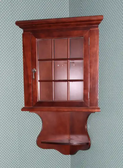2 Bombay & Co. Vintage Curio Corner Wall Cabinets, View more
