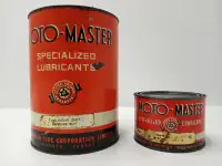 Vintage Canadian Tire Moto-Master Specialized Lubricants Tins