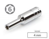 (New) TEKTON ¼" Dr. Cr-V 6-Point 4mm Deep Socket