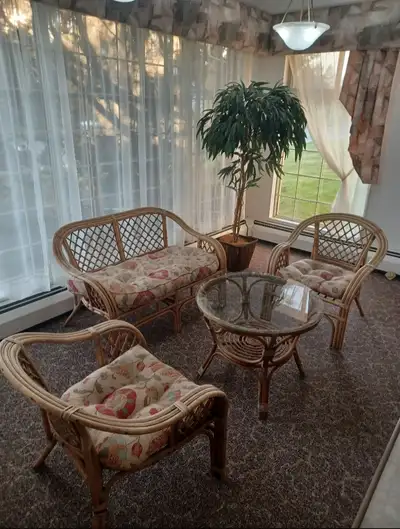 4 piece rattan patio set, View more