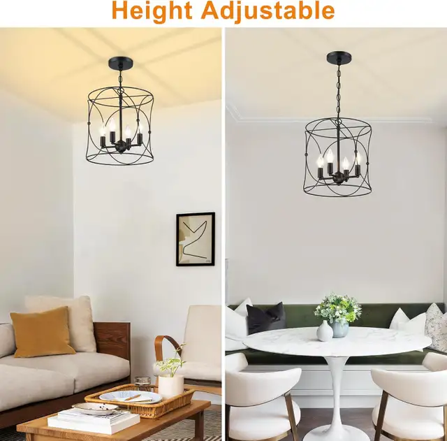 Untrammelife 4-Light Black Chandelier Pendant in Indoor Lighting & Fans in Mississauga / Peel Region - Image 8