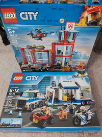 Toys- LEGO CITY- 60215 Fire Station, 60139 Mobile Command Police